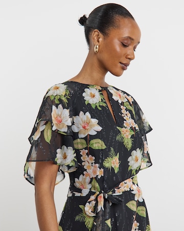 Joanna Hope Dobby Spot Tie Waist Maxi Dress