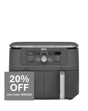 Ninja MAX 6-in-1 Dual Zone Air Fryer 9.5L DZ400UK Gun Metal Grey