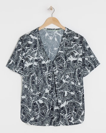 Julipa Printed Crinkle Short Sleeve Top