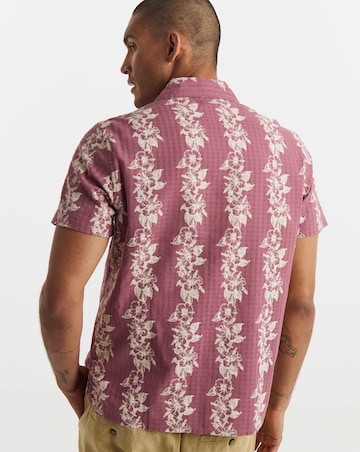 Printed Textured Shirt- Dusty Pink