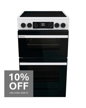 Hisense HDCEC5C10W 50cm Electric Double Cooker - White
