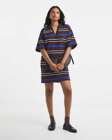 Collared Stripe Boxy Rugby Dress