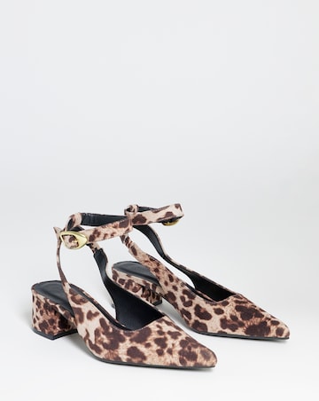 Isabella Ankle Detail Block Heel Pointed Shoes - Wide Fit (E)