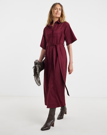Suedette Midi Shirt Dress
