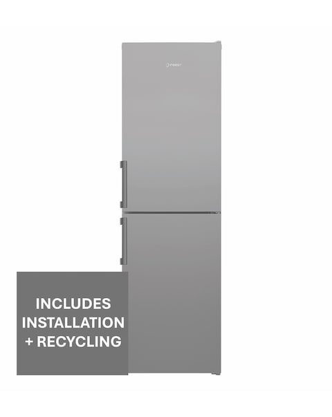 Indesit IKNH 1261 S4UK 50/50 No Frost Fridge Freezer Silver + Install