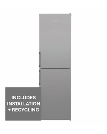 Indesit IKNH 1261 S4UK 50/50 No Frost Fridge Freezer Silver + Install