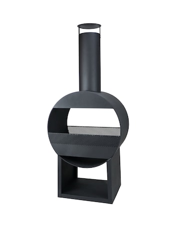 Charles Bentley Black Steel Chimenea