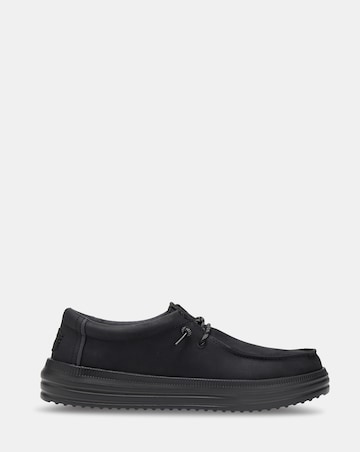 HeyDude Rev Leather Slip On Shoe - Black