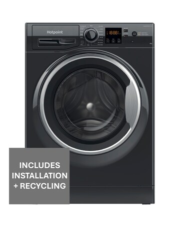 Hotpoint Anti-Stain NSWM 846 BS UK 8kg 1400rpm Washing Machine Black + Install