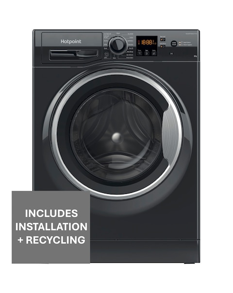 Hotpoint Anti-Stain NSWM 846 BS UK 8kg 1400rpm Washing Machine Black + Install