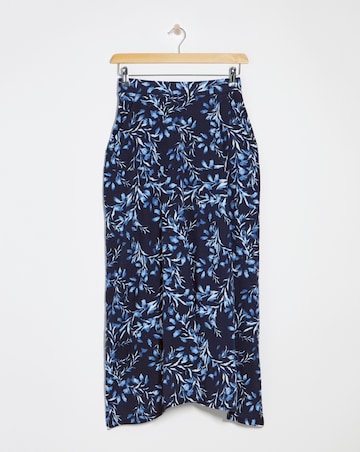 Julipa Blue Printed Jersey Midi Skirt