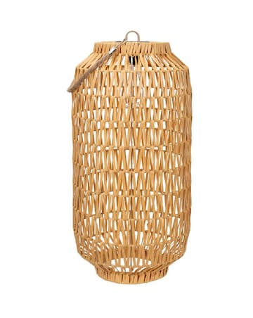ValueLights Solar Powered Outdoor Natural Rope Lantern Garden Light Floor Lamp