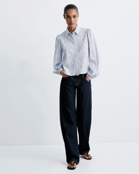 Mango Striped Shirt With Embroidered Details