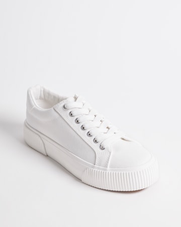 Sicilly Canvas Trainers Chunky Ribbed Sole - Extra Wide Fit (EEE)