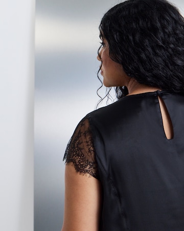 Simply Be Black Lace Trim Insert Cami