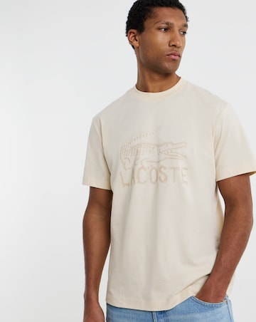 Lacoste Short Sleeve Croc Graphic T-Shirt - Natural