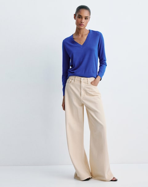 Mango V-neck Knit Sweater