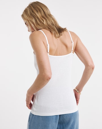 Pure Cotton White Cami Vest with Adjustable Straps