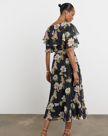 Joanna Hope Dobby Spot Tie Waist Maxi Dress