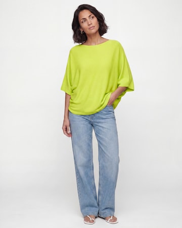 Lime Kimono Sleeve Knitted Jumper