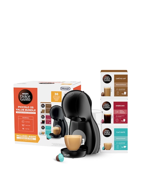 De'Longhi NESCAFE Dolce Gusto Piccolo XS Manual Coffee Machine Bundle