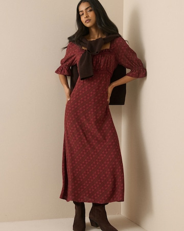 NOBODY'S CHILD WINSLET DITSY FLORAL PRINT MIDI DRESS
