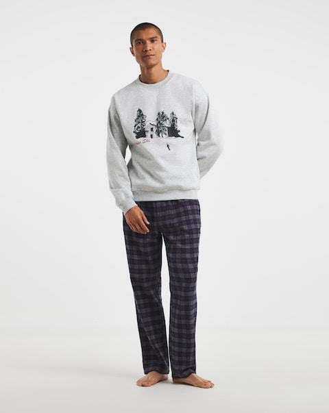 Christmas Graphic Sweatshirt Pyjama Set