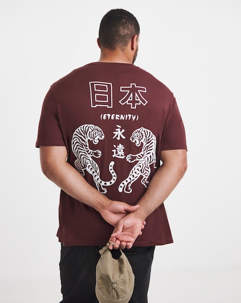 JACK & JONES Boye Back Graphic T-Shirt - Chocolate