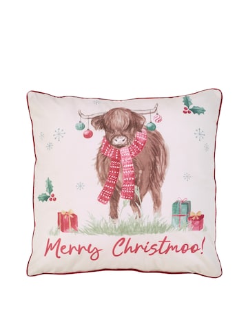 Catherine Lansfield Christmas Highland Cow Cushion