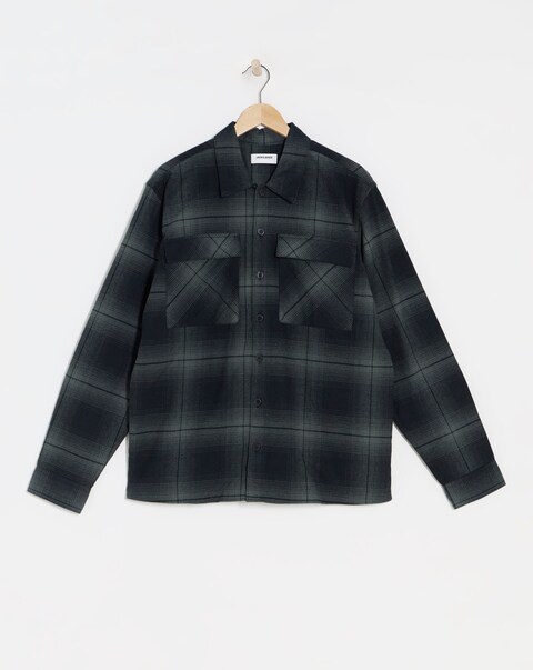 Jack & Jones Charlie Checked Overshirt - Black/Teal