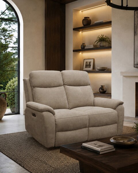 Aspire Kingsmere Fabric Power Recliner 2 seater sofa