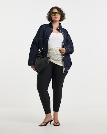 Simply Be Indigo Funnel Neck Bat Wing Denim Jacket