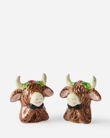 Highland Cow Ceramic Salt & Pepper Shakers