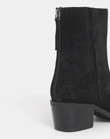 Shaundi Leather Block Heel Ankle Boots - Wide Fit (E)