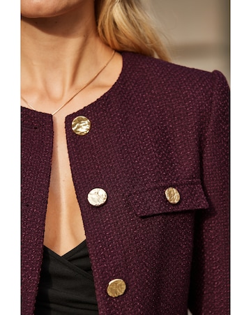 Sosandar Boucle Collarless Jacket