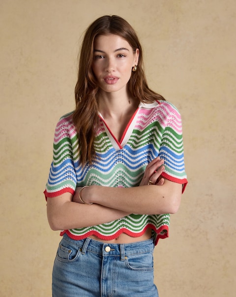 Joules Sandy Knit Short Sleeve Jumper