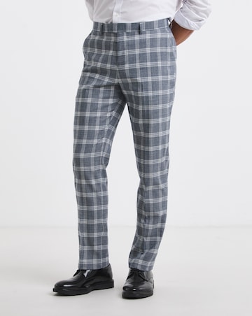 Light Grey Check Regular Fit Suit Trouser
