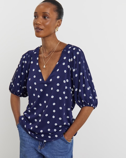 Joanna Hope Puff Sleeve Blouse
