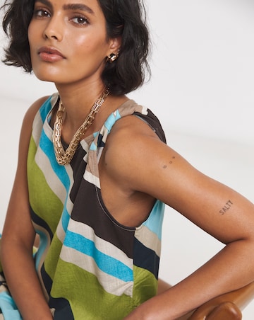 Twist Detail Linen Mix Vest Top