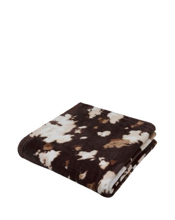 Fusion Cow Print Fleece Throw