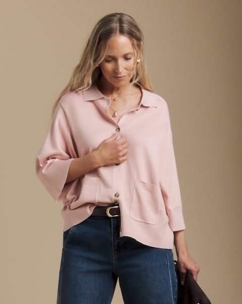 Julipa Short Sleeve Collared Cardigan