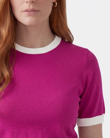 Contrast Tipping Knitted T-shirt