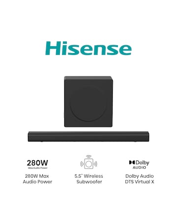 Hisense HS2100S 2.1ch 240W Soundbar with DTS Virtual X and Wireless Subwoofer