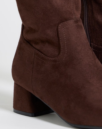 Natalya Heeled Stretch Knee High Boots - Extra Wide Fit (EEE) & Super Curvy Calf