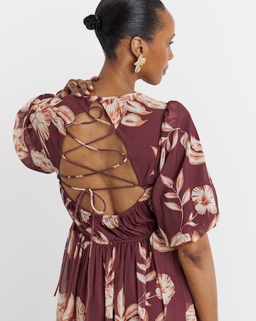 Joanna Hope Lace Back Midi Dress