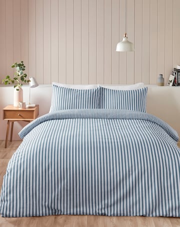 Catherine Lansfield Brushed Stripe Duvet Cover Set