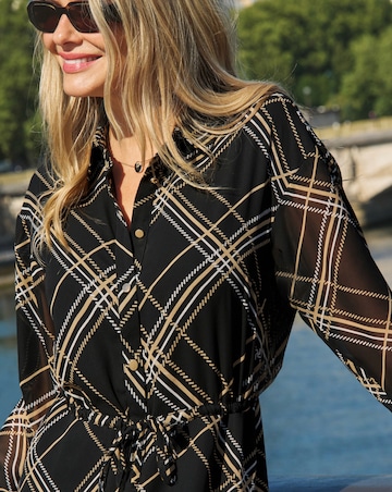Sosandar Check Shirt Dress