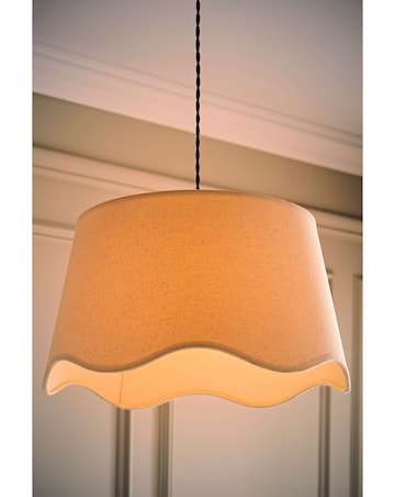 ValueLights Mabel Large Scalloped Bottom Natural Linen Shade 45cm