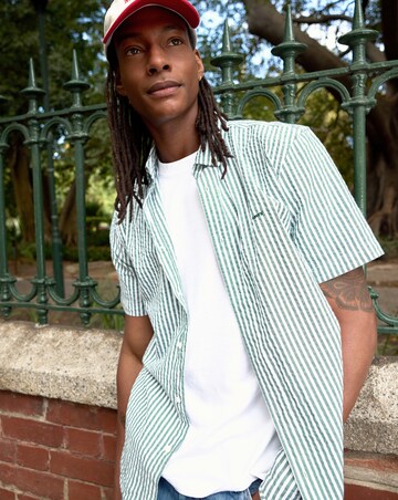 Levi's Short Sleeve Authentic Button Down Stripe Shirt - Green