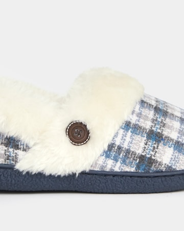 Cushion Walk Checkered Cosy Full Slippers - Wide Fit (E)